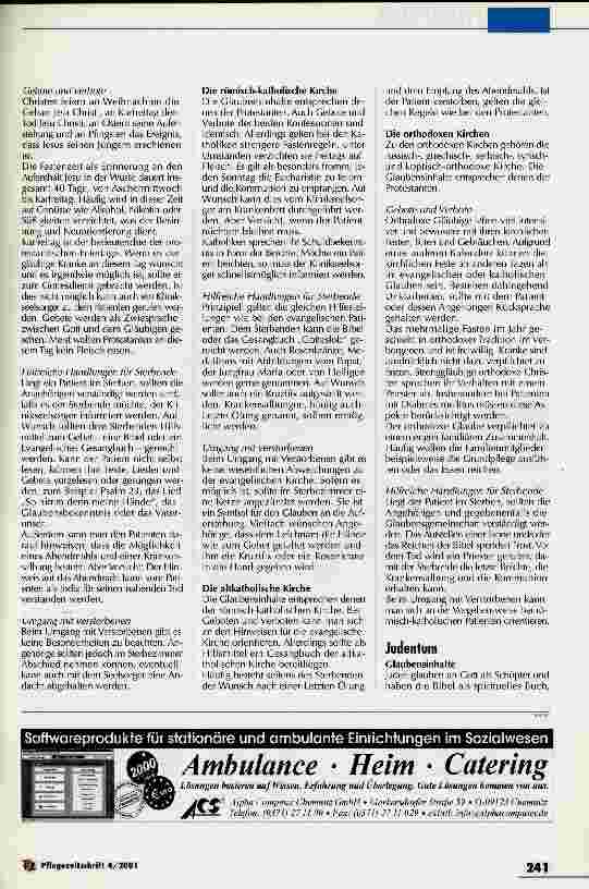 Vorschauseite 2: Religiöse Bedürfnisse müssen berücksichtigt werden