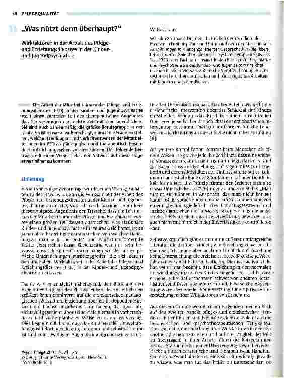 Vorschauseite 1: Was nützt denn überhaupt? Wirkfaktoren in der Arbeit des Pflegeund Erziehungsdienstes in der Kinderund Jugendpsychiatrie