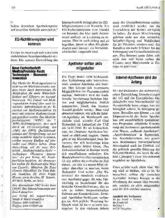 Vorschauseite 3: Arzneimittel im Internet - Chancen und Risiken