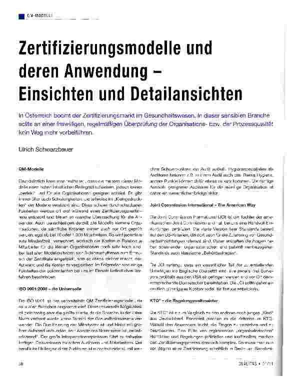 Vorschauseite 1: Zertifizierungsmodelle und deren Anwendung -Einsichten und Detailansichten