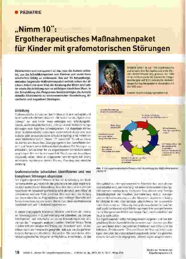 Vorschauseite 1: Nimm 10 : Ergotherapeutisches Maßnahmenpaket für Kinder mit grafomotorischen Störungen