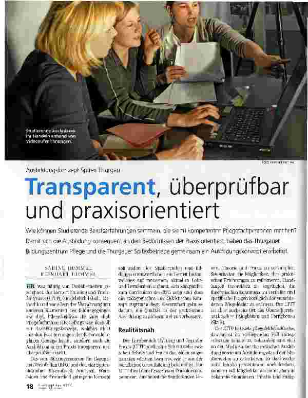 Vorschauseite 1: Transparent, überprüfbar und praxisorientiert