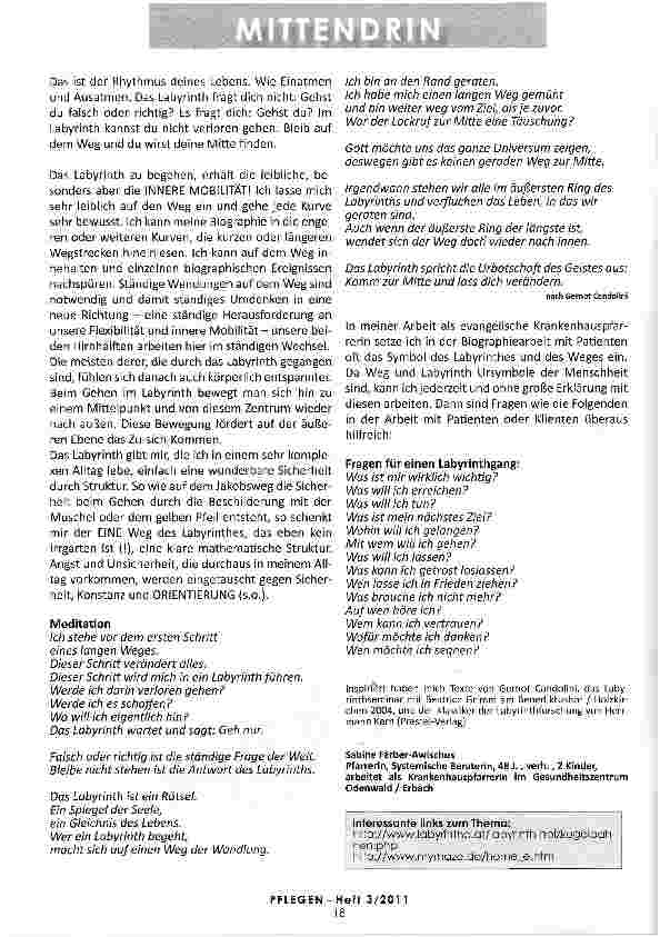 Vorschauseite 2: PILGERN: Komm zur Mitte und lass Dich verändern!