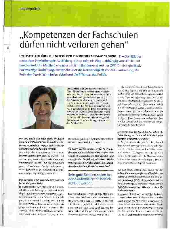 Vorschauseite 1: Kompetenzen der Fachschulen dürfen nicht verloren gehen
