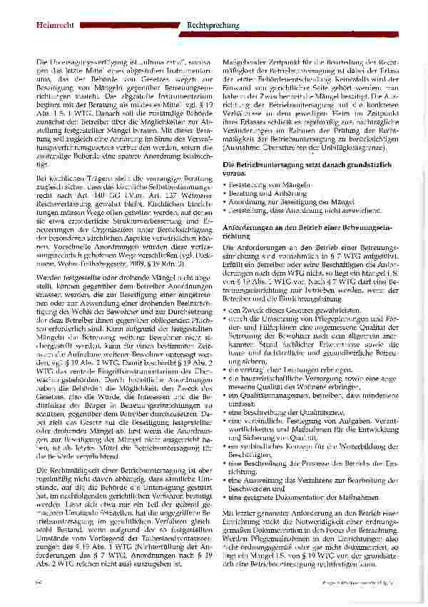 Vorschauseite 2: Untersagung eines Heimbetriebs wegen Missachtung der Grundsätze in der Pflege amBeispiel der Dokumentation