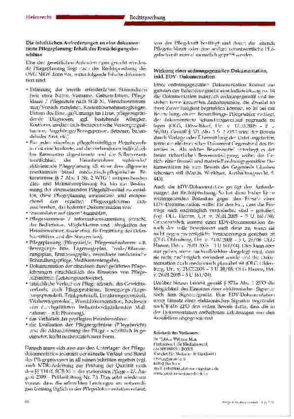 Vorschauseite 4: Untersagung eines Heimbetriebs wegen Missachtung der Grundsätze in der Pflege amBeispiel der Dokumentation