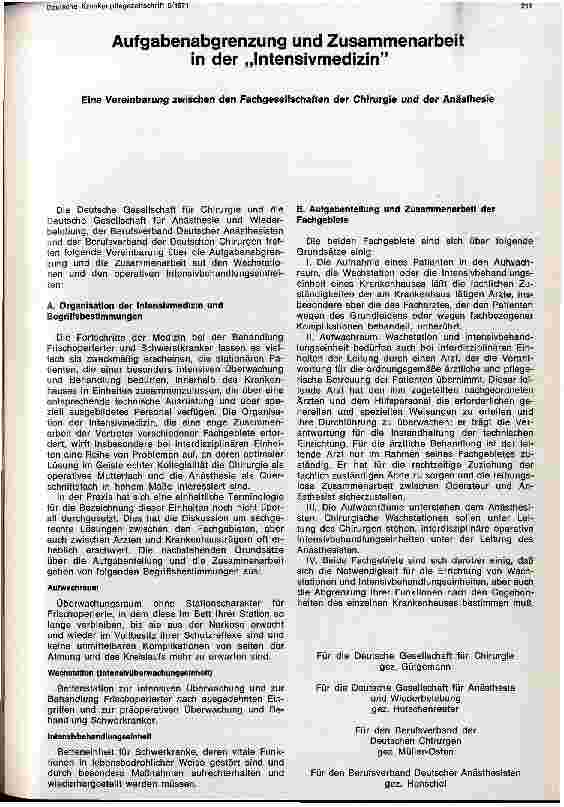 Vorschauseite 1: Aufgabenabgrenzung und Zusammenarbeit in der Intensivmedizin