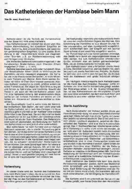 Vorschauseite 1: Das Katheterisieren der Harnblase beim Mann