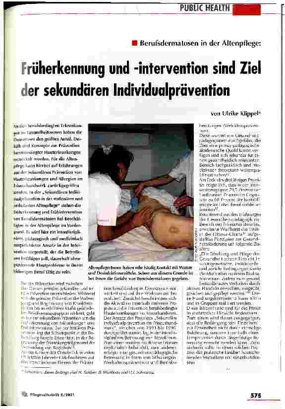 Vorschauseite 1: Früherkennung und -intervention sind Ziel der sekundären Individualprävention