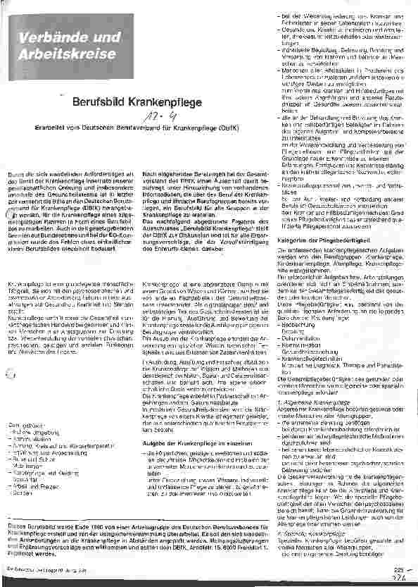 Vorschauseite 1: Berufsbild Krankenpflege