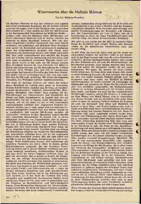 Vorschauseite 1: Wissenswertes über die Multiple Sklerose