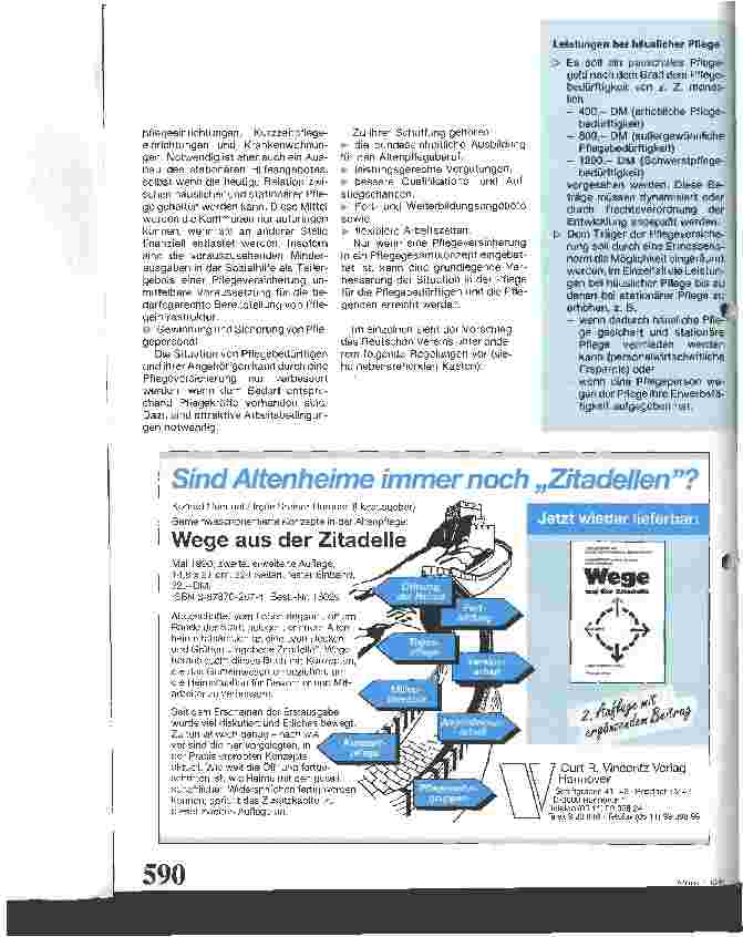 Vorschauseite 4: Pflegeversicherung - Die Position des Deutschen Vereins für öffentliche und private Fürsorge