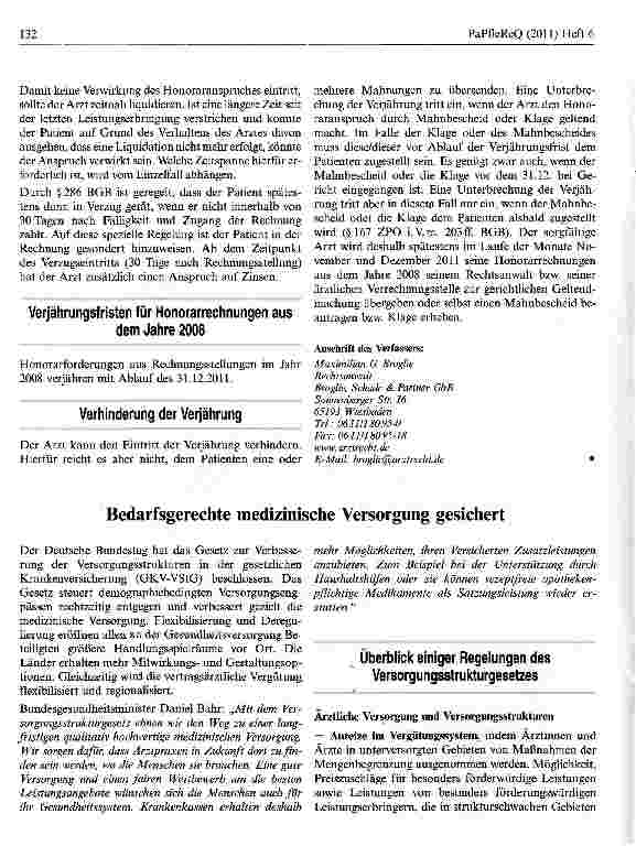 Vorschauseite 1: Bedarfsgerechte medizinische Versorgung gesichert