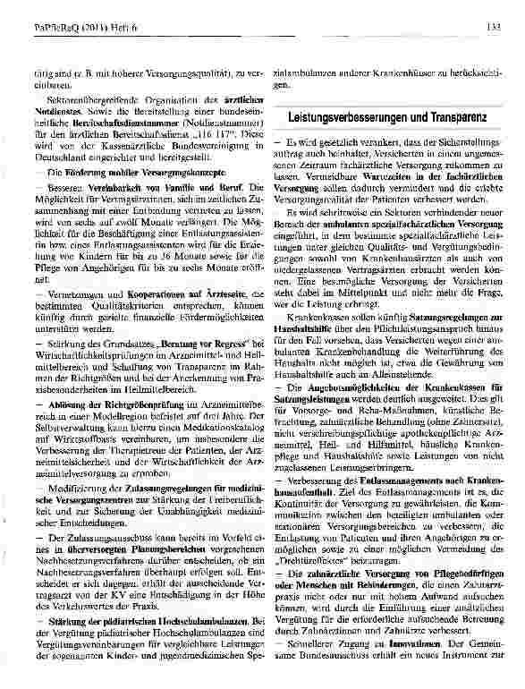 Vorschauseite 2: Bedarfsgerechte medizinische Versorgung gesichert