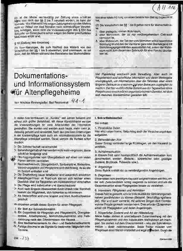 Vorschauseite 4: Rechtliche Grenzen einer Erhöhung des Entgelts bei Altenheimverträgen