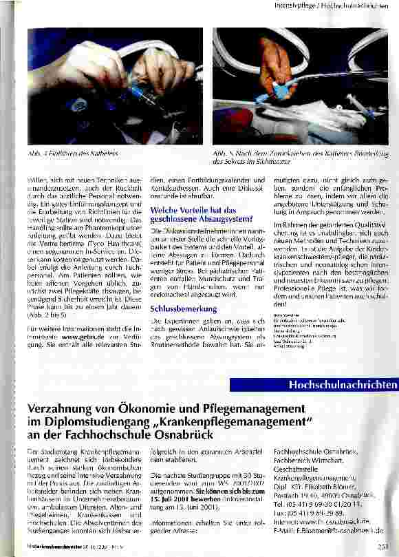 Vorschauseite 3: Geschlossene endotracheale Absaugung in der pädiatrischen und neonatologischen Intensivpflege