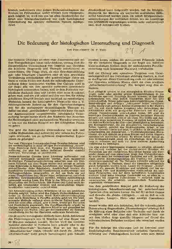 Vorschauseite 1: Die Bedeutung der histologischen Untersuchung und Diagnostik