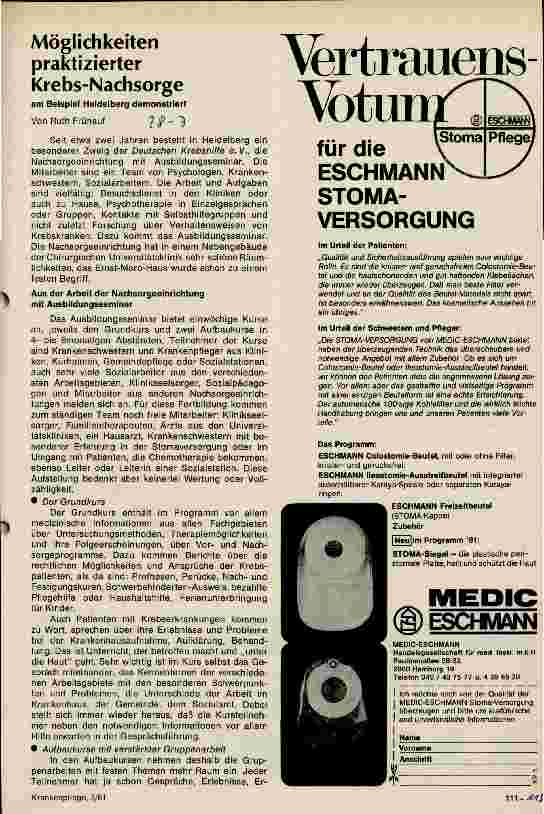 Vorschauseite 1: Möglichkeit praktizierter Krebs - Nachsorge
