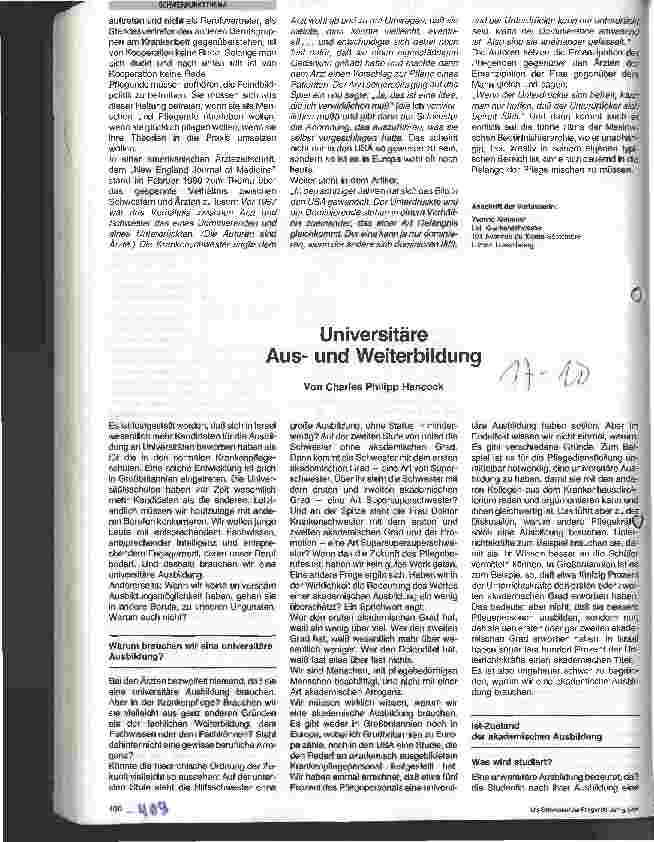 Vorschauseite 1: Universitäre Ausund Weiterbildung