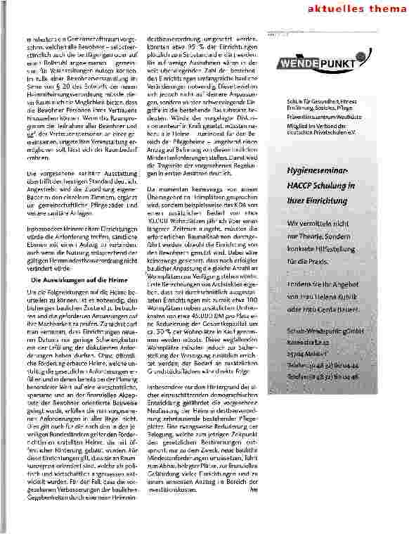 Vorschauseite 2: Heimmindestbauverordnung Mehr Wohnqualität bringt viele Probleme