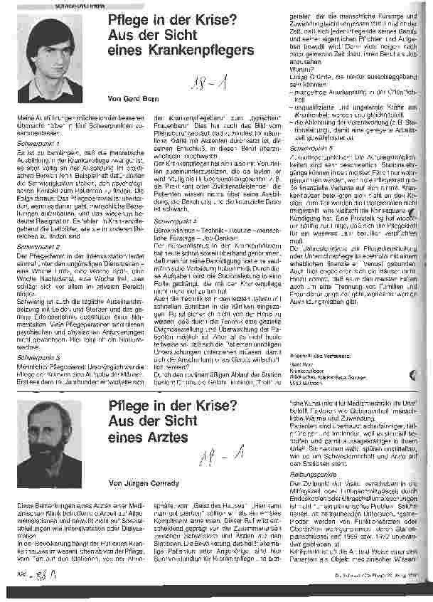 Vorschauseite 1: Pflege in der Krise? Aus der Sicht eines Krankenpflegers