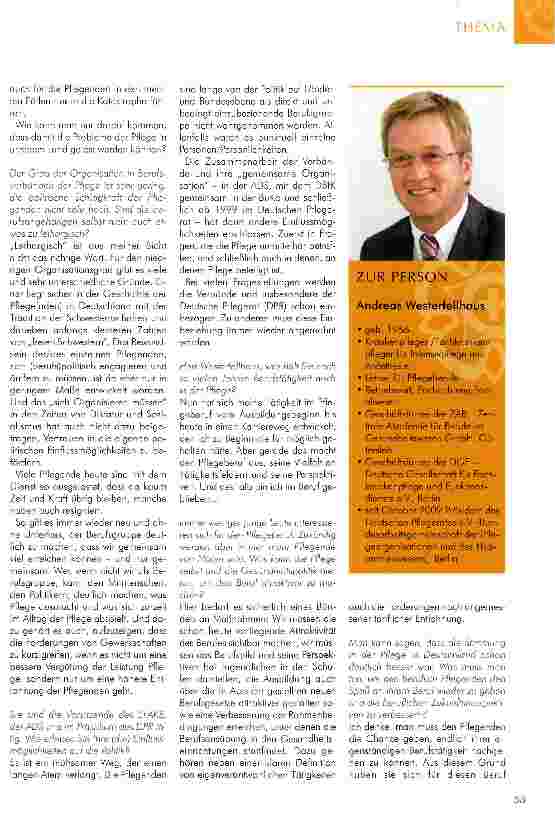 Vorschauseite 3: WAHRUNG DER PROFESSIONALITÄT UND DER INTERESSEN DER PFLEGEQuo vadis Pflege? Oder: Was hält mich in der Pflege?