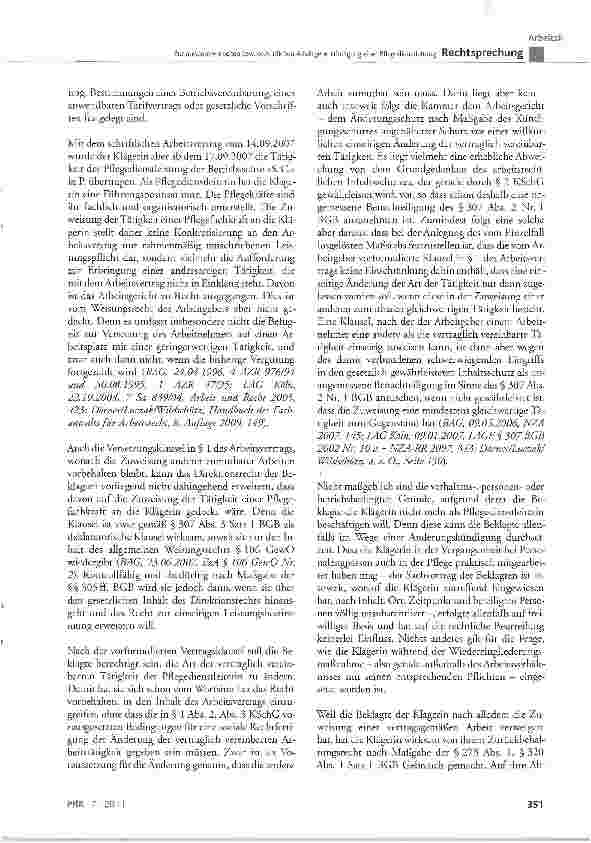 Vorschauseite 5: Zur außerordentlichen bzw. ordentlichen Arbeitgeberkündigung einer Pflegedienstleitung