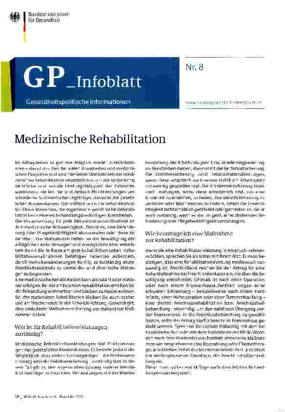Vorschauseite 1: Medizinische Rehabilitation