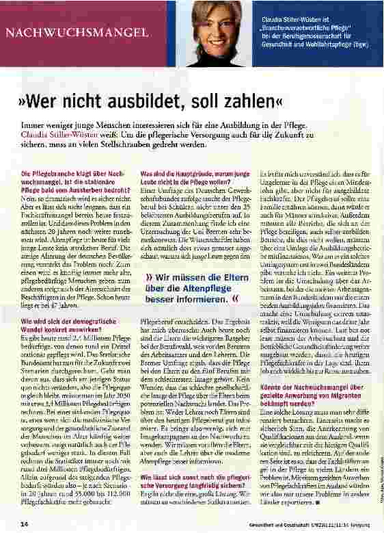 Vorschauseite 1: »Wer nicht ausbildet, soll zahlen«