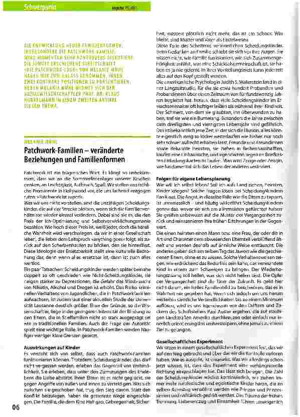 Vorschauseite 1: Patchwork-Familien - veränderte Beziehungen und Familienformen