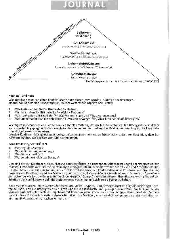 Vorschauseite 2: KONFLIKTE - ERST MAL BEI SICH SELBER SCHAUEN! EFAKS-Tagung: Kommunikation mit unzufriedenen Angehörigen