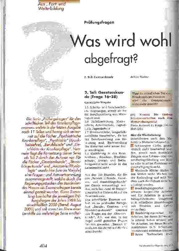 Vorschauseite 1: Was wird wohl abgefragt? 2. Teil: Gesetzeskunde