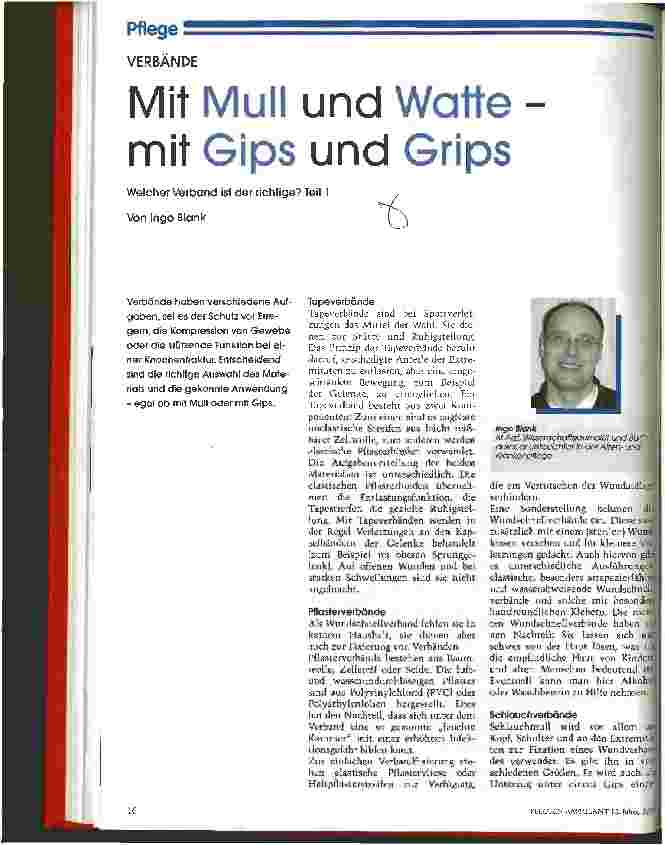 Vorschauseite 1: Mit Mull und Watte - mit Gips und Grips Teil 1