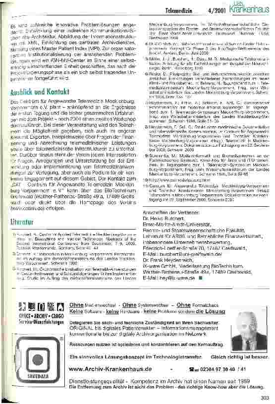 Vorschauseite 4: Telemedizin in Mecklenburg-Vorpommern - Entwicklung und aktuelle Projekte