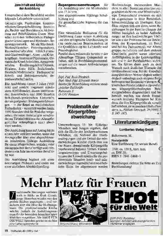Vorschauseite 2: zur Ausbildung von Altenpflegerinnen und Altenpflegern