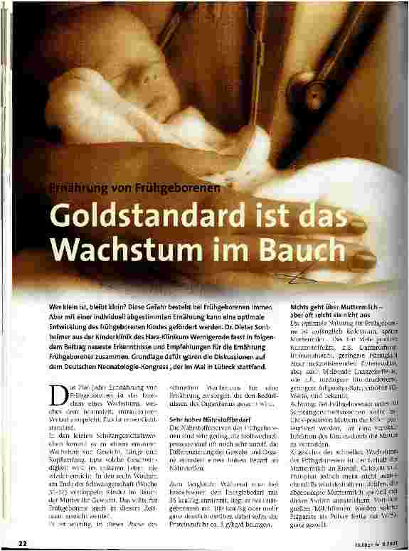 Vorschauseite 1: Goldstandard ist das Wachstum im Bauch