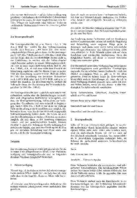 Vorschauseite 2: Patientenverfügung und Vorsorgevollmacht Die Klarstellung des Willens Betroffener