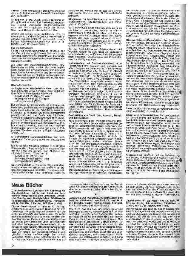 Vorschauseite 3: Kleine Arzneimittelkunde 50. Folge: XI. Desinfektionsmittel
