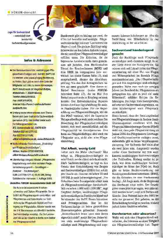 Vorschauseite 3: Pflege-Sachverständige - händeringend gesucht Upgrading kommt in Schwung