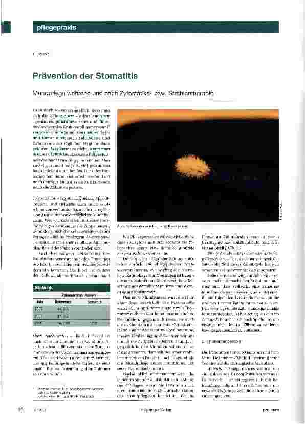 Vorschauseite 1: Prävention der Stomatitis