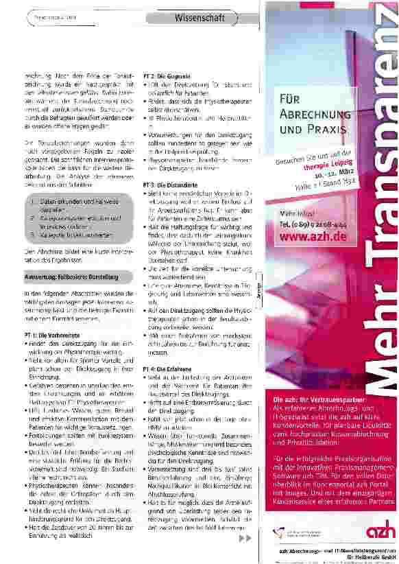 Vorschauseite 3: Fachkompetenz für Physiotnerapeuten im Direktzugang
