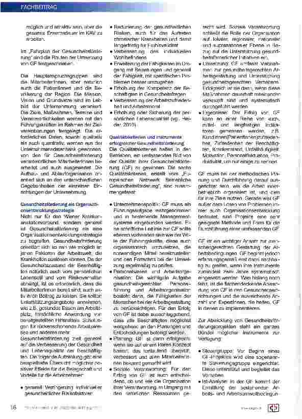 Vorschauseite 3: Gesundheitsförderung -Schlagwort oder unverzichtbare Notwendigkeit? !