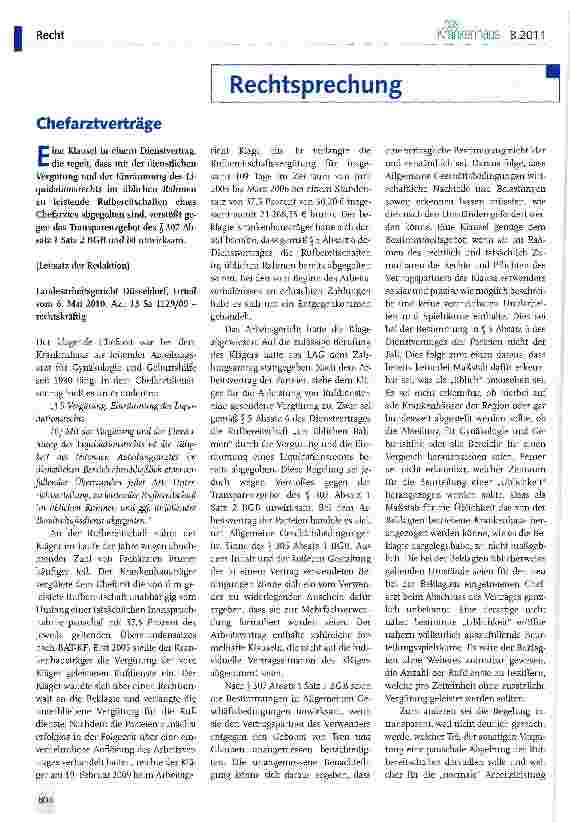 Vorschauseite 1: Chefarztverträge