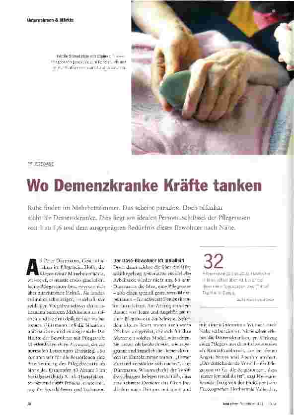 Vorschauseite 1: Wo Demenzkranke Kräfte tanken