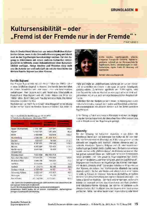 Vorschauseite 1: Kultursensibilität - oder„Fremd ist der Fremde nur in der Fremde