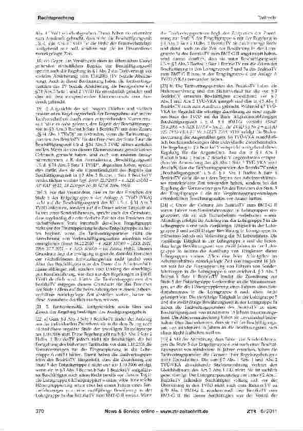 Vorschauseite 2: Berechnung der Stufenlaufzeit - Mindestbeschäftigung als Voraussetzung einer Stufenzuordnung - Begriff der Beschäftigungszeit