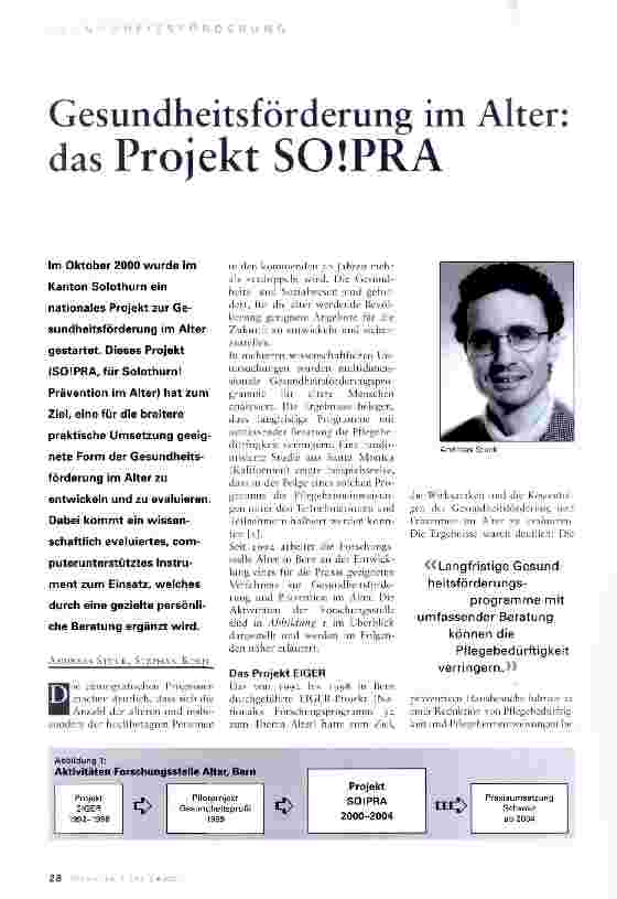 Vorschauseite 1: Gesundheitsförderung im Alter:das Projekt SOIPRA
