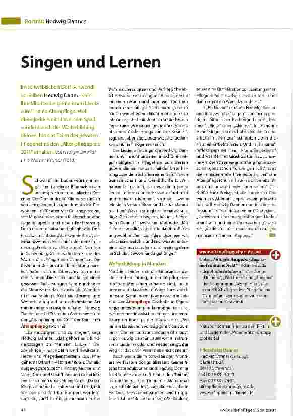 Vorschauseite 1: Singen und Lernen