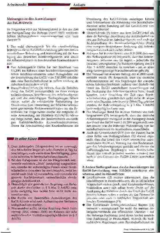 Vorschauseite 2: Ist Bereitschaftsdienst Arbeitszeit?