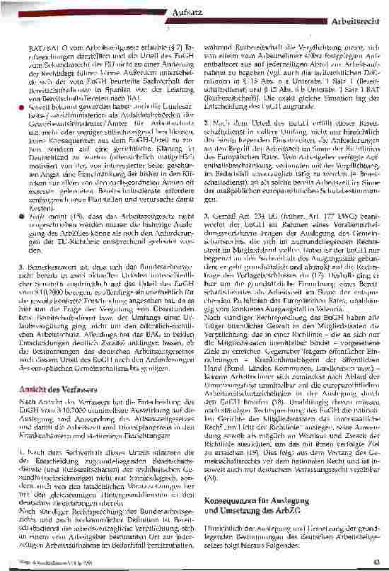 Vorschauseite 3: Ist Bereitschaftsdienst Arbeitszeit?
